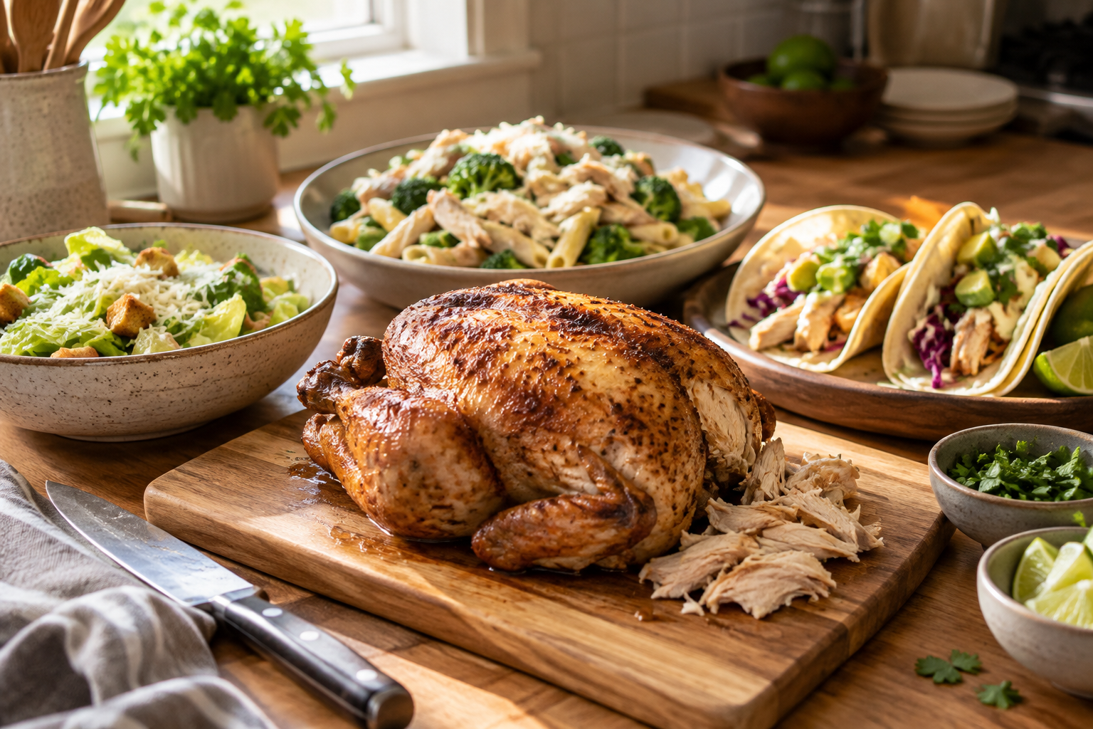 One Rotisserie Chicken, Three Dinners: A Small Plan That Works